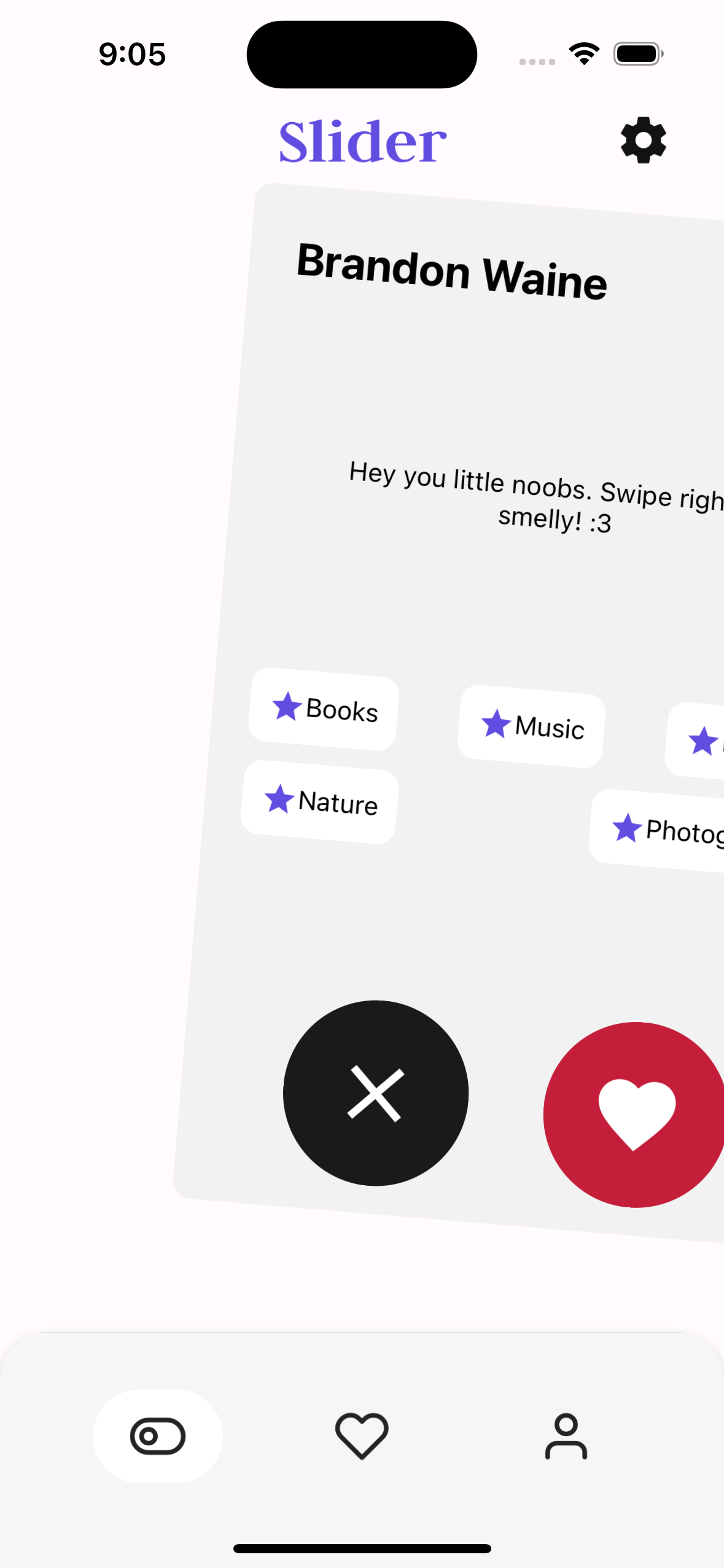 Swiping Function